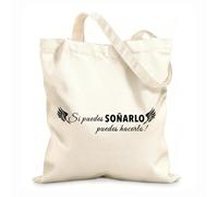 AILOONG Spanish Quotes: If You Can Dream It You Can Do It Calico Women's Bags 12 oz thick fabric Foldable 31x36cm Medium