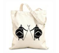 AILOONG Spartan Guard Ancient Greek Warrior Protect Cotton Canvas Shopping Bag 12 oz thick fabric Uses as a gift bag 31x36cm Medium