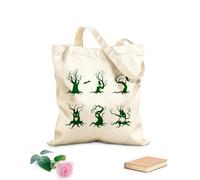 AILOONG Spooky Woodland Gothic Style Dead Tree Creepy Roots Cotton Canvas Shopping Bag 340g/m² thick fabric Uses as a gift bag