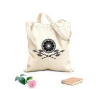AILOONG Symbol Viking Warriors Weapons Shield And Axes Cotton Canvas Shopping Bag 12 oz thick fabric Uses as a gift bag 25x30cm Small