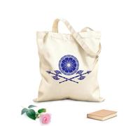 AILOONG Symbol Viking Warriors Weapons Shield And Axes Cotton Canvas Shopping Bag 340g/m² thick fabric Uses as a gift bag