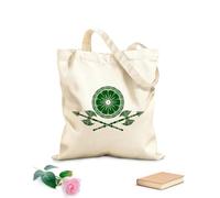 AILOONG Symbol Viking Warriors Weapons Shield And Axes Cotton Canvas Shopping Bag 340g/m² thick fabric Uses as a gift bag