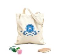 AILOONG Symbol Viking Warriors Weapons Shield And Axes Cotton Canvas Shopping Bag 340g/m² thick fabric Uses as a gift bag