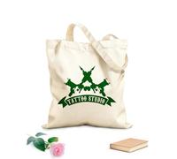 AILOONG Tattoo Studio Logo Identity Business Shop Tattoo Machine Tools Calico Women's Bags 340g/m² thick fabric Foldable
