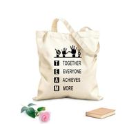 AILOONG Teamwork Company Culture Calico Women's Bags 12 oz thick fabric Foldable 31x36cm Medium