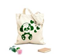 AILOONG Teddy Bear Music Kids Love Cotton Canvas Shopping Bag 340g/m² thick fabric Uses as a gift bag