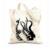 AILOONG Tentacles Octopus Kraken Marine Monster Cotton Canvas Shopping Bag 12 oz thick fabric Uses as a gift bag 31x36cm Medium