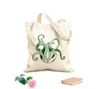 AILOONG Tentacles Octopus Kraken Nautical Marine Sea Cotton Canvas Shopping Bag 340g/m² thick fabric Uses as a gift bag