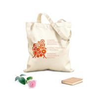 AILOONG Together Progress Office Space Gears Unbleached Canvas Tote Bag 340g/m² thick fabric Uses as a tool bag