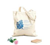 AILOONG Together Progress Office Space Gears Unbleached Canvas Tote Bag 340g/m² thick fabric Uses as a tool bag