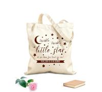 AILOONG twinkle little star with Reinforced Bottom Canvas Bag 340g/m² thick fabric Uses as a gift bag