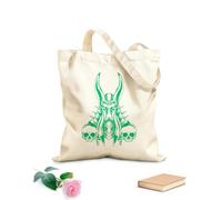 AILOONG Unbleached Canvas Tote Bag Anubis Skull Bones Ancient Egyptian God 340g/m² thick fabric Uses as a tool bag