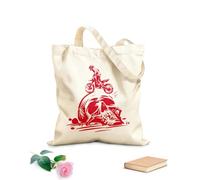 AILOONG Unbleached Canvas Tote Bag Biker Motocross Skull Bones Extreme Sports 340g/m² thick fabric Uses as a tool bag