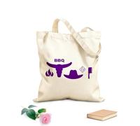 AILOONG Unbleached Canvas Tote Bag Characters American Barbecue Diner Restaurant Cafe 340g/m² thick fabric Uses as a tool bag