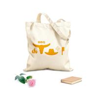 AILOONG Unbleached Canvas Tote Bag Characters American Barbecue Diner Restaurant Cafe 340g/m² thick fabric Uses as a tool bag