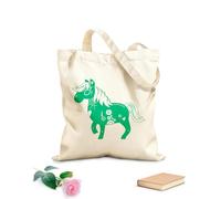 AILOONG Unbleached Canvas Tote Bag Day Of The Dead Horse Drawing Carnival Skull 340g/m² thick fabric Uses as a tool bag