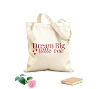 AILOONG Unbleached Canvas Tote Bag Dream Big Little One Quote Baby 340g/m² thick fabric Uses as a tool bag