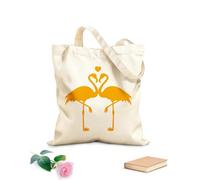 AILOONG Unbleached Canvas Tote Bag Flamingo Bird Amazing Romantic Style 340g/m² thick fabric Uses as a tool bag