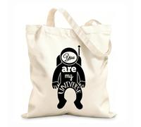 AILOONG Unbleached Canvas Tote Bag Funny Quotes Astronaut Your My Universe Home 12 oz thick fabric Uses as a tool bag 25x30cm Small