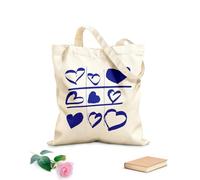 AILOONG Unbleached Canvas Tote Bag Game Tic Tac Toe Love Heart Romance 340g/m² thick fabric Uses as a tool bag