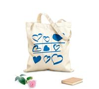 AILOONG Unbleached Canvas Tote Bag Game Tic Tac Toe Love Heart Romance 340g/m² thick fabric Uses as a tool bag