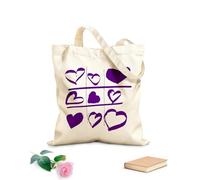AILOONG Unbleached Canvas Tote Bag Game Tic Tac Toe Love Heart Romance 340g/m² thick fabric Uses as a tool bag