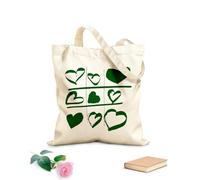 AILOONG Unbleached Canvas Tote Bag Game Tic Tac Toe Love Heart Romance 340g/m² thick fabric Uses as a tool bag