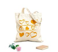 AILOONG Unbleached Canvas Tote Bag Game Tic Tac Toe Love Heart Romance 340g/m² thick fabric Uses as a tool bag