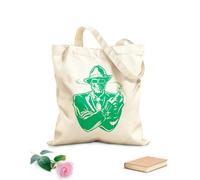 AILOONG Unbleached Canvas Tote Bag Gangster with Cigar Dead Skull Mafia 340g/m² thick fabric Uses as a tool bag