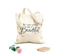 AILOONG Unbleached Canvas Tote Bag Girl Own Kind Of Beautiful Words Quote 12 oz thick fabric Uses as a tool bag 25x30cm Small