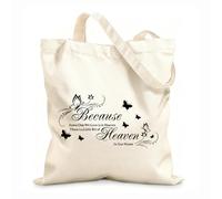 AILOONG Unbleached Canvas Tote Bag Heaven Home House Flower Love Butterfly 12 oz thick fabric Uses as a tool bag 35x40cm Large