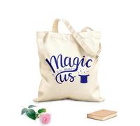 AILOONG Unbleached Canvas Tote Bag Inspirational Magic Tricks Quote Hat Stars 340g/m² thick fabric Uses as a tool bag
