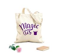AILOONG Unbleached Canvas Tote Bag Inspirational Magic Tricks Quote Hat Stars 340g/m² thick fabric Uses as a tool bag