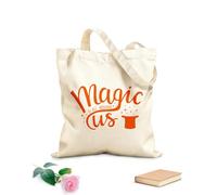 AILOONG Unbleached Canvas Tote Bag Inspirational Magic Tricks Quote Hat Stars 340g/m² thick fabric Uses as a tool bag
