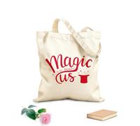 AILOONG Unbleached Canvas Tote Bag Inspirational Magic Tricks Quote Hat Stars 340g/m² thick fabric Uses as a tool bag