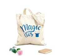 AILOONG Unbleached Canvas Tote Bag Inspirational Magic Tricks Quote Hat Stars 340g/m² thick fabric Uses as a tool bag