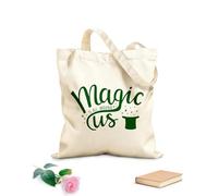 AILOONG Unbleached Canvas Tote Bag Inspirational Magic Tricks Quote Hat Stars 340g/m² thick fabric Uses as a tool bag