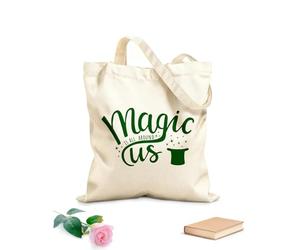 AILOONG Unbleached Canvas Tote Bag Inspirational Magic Tricks Quote Hat Stars 340g/m² thick fabric Uses as a tool bag