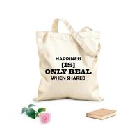 AILOONG Unbleached Canvas Tote Bag Inspirational Wise Help of Succeed Quotes Happiness 12 oz thick fabric Uses as a tool bag 31x36cm Medium