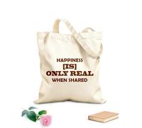 AILOONG Unbleached Canvas Tote Bag Inspirational Wise Help of Succeed Quotes Happiness 340g/m² thick fabric Uses as a tool bag