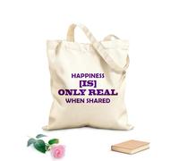 AILOONG Unbleached Canvas Tote Bag Inspirational Wise Help of Succeed Quotes Happiness 340g/m² thick fabric Uses as a tool bag