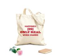 AILOONG Unbleached Canvas Tote Bag Inspirational Wise Help of Succeed Quotes Happiness 340g/m² thick fabric Uses as a tool bag
