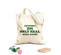 AILOONG Unbleached Canvas Tote Bag Inspirational Wise Help of Succeed Quotes Happiness 340g/m² thick fabric Uses as a tool bag