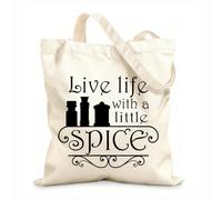 AILOONG Unbleached Canvas Tote Bag Kitchen Quote Spice Chef Restaurant Cook 12 oz thick fabric Uses as a tool bag 25x30cm Small