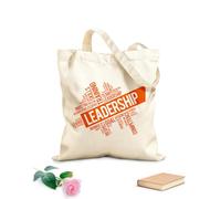 AILOONG Unbleached Canvas Tote Bag Leadership Quote Words Cloud Teamwork Success 340g/m² thick fabric Uses as a tool bag