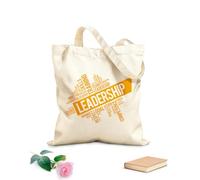 AILOONG Unbleached Canvas Tote Bag Leadership Quote Words Cloud Teamwork Success 340g/m² thick fabric Uses as a tool bag