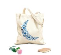 AILOONG Unbleached Canvas Tote Bag Moon Crescent Ornament Romantic Home 340g/m² thick fabric Uses as a tool bag