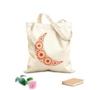 AILOONG Unbleached Canvas Tote Bag Moon Crescent Ornament Romantic Home 340g/m² thick fabric Uses as a tool bag