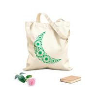 AILOONG Unbleached Canvas Tote Bag Moon Crescent Ornament Romantic Home 340g/m² thick fabric Uses as a tool bag