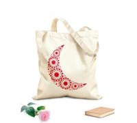 AILOONG Unbleached Canvas Tote Bag Moon Crescent Ornament Romantic Home 340g/m² thick fabric Uses as a tool bag